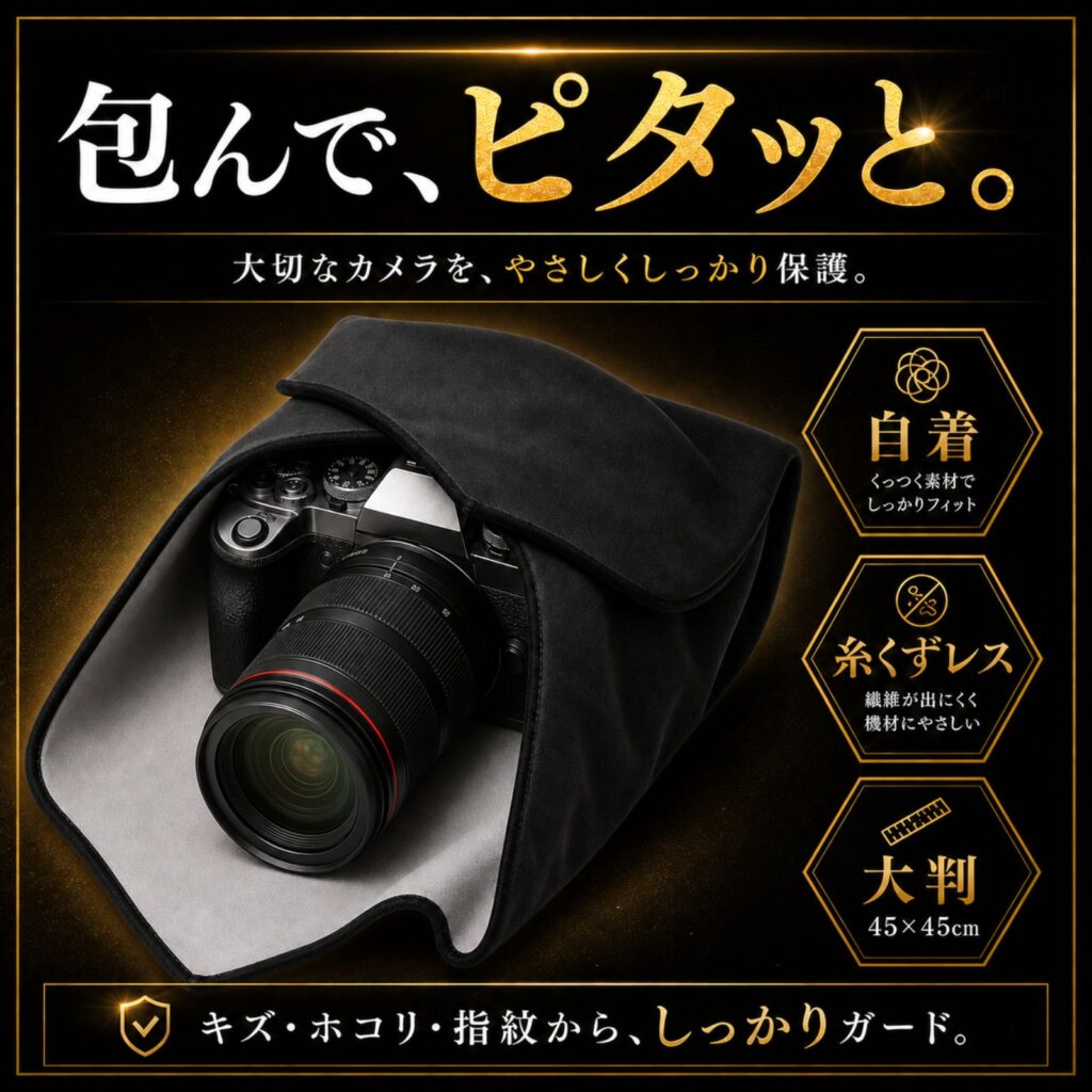 Nestray カメララップ(45×45cm)でカメラを包んで傷・ホコリから保護